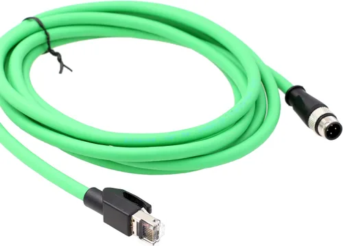 Vista 5 de Cable de red Ethernet para lector de código de barras Sick Keyence SR1000 Matriz de escáner Datalogic 210N 300N 450 DS5110, M12 4 pines codificado