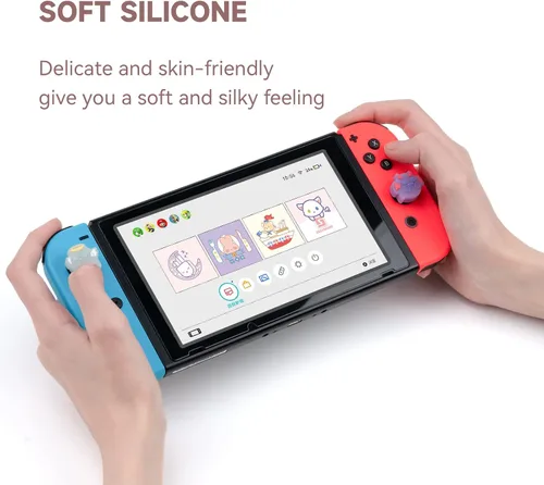 Vista 4 de GeekShare Tapas luminosas de agarre para pulgar, funda de silicona suave compatible con Nintendo SwitchOLEDSwitch Lite, 4