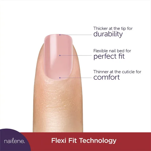 Vista 6 de Uñas postizas So Natural de la marca Nailene Brillo rosa melocotón