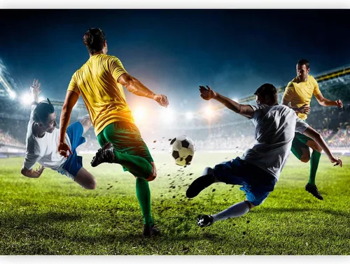 Vista 15 de artgeist Mural de pared Fútbol de 77 x 55 pulgadas, papel tapiz autoadhesivo extraíble, gran calcomanía, decoración de pared, diseño de imagen