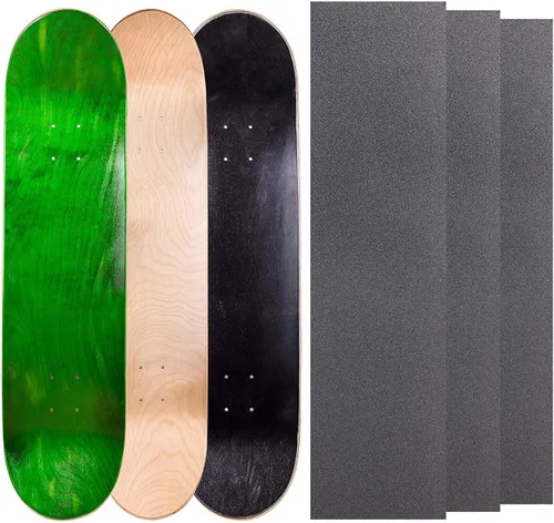 Vista 24 de Cal 7 Tablas de patineta de arce en blanco con cinta de agarre (paquete de 3, combinaciones)
