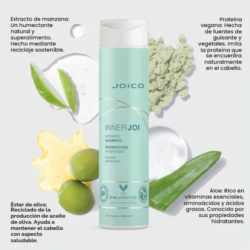 Vista 4 de Joico InnerJoi Hydrate Shampoo For Dry Hair & Scalp Sulfate & Paraben Free Naturally-Derived Vegan Formula