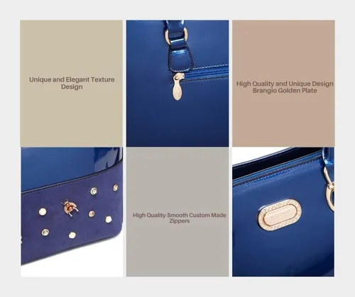 Vista 4 de Bolso de cuero vegano de diseñador de ItaliaEncantos adornadosCrystal StudsElegante bolso de hombroUSA Corp Se envía desdeLA