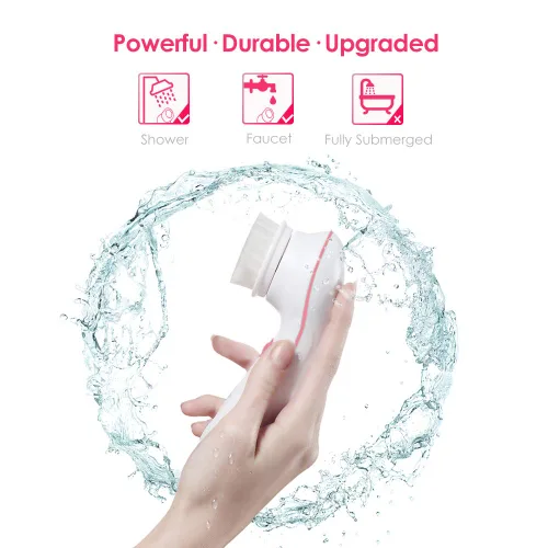 Vista 6 de TOUCHBeauty Juego de cepillos faciales 3 en 1 con 3 cepillos de limpieza giratorios, limpia profundamente los poros para todos los tipos sensibles a