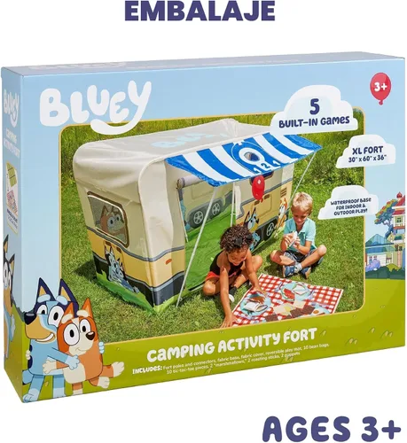 Vista 8 de BLUEY - Fuerte de actividades de campamento Juguete de casa de juegos para interiores y exteriores para niños Incluye cinco actividades, un