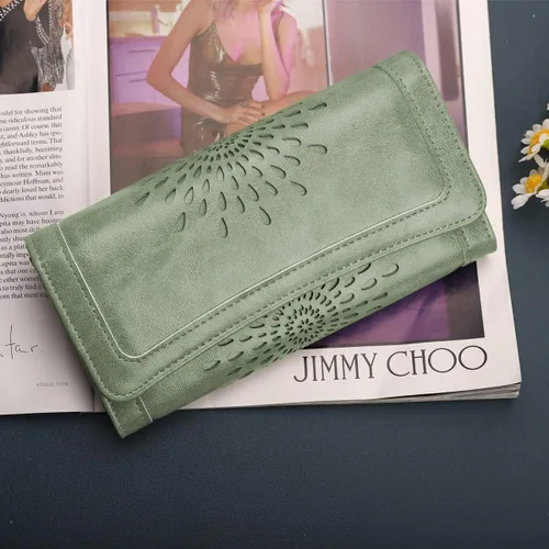 Vista 6 de Aphison - Cartera larga de cuero suave RFID para mujer, con caja de regalo