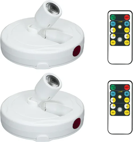 Vista 13 de Focos que funcionan con pilas, luz de imagen inalámbrica, iluminación de acento regulable, luces LED inalámbricas, luces adhesivas con control