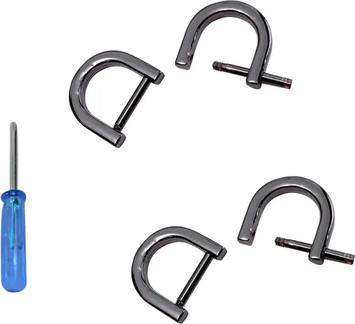 Vista 11 de willikiva 4 anillos en D con tornillo de cierre de repuesto para llave de grillete en forma de U, soporte de anillos D, herradura, de cuero