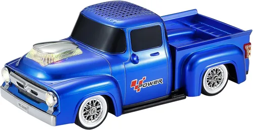 Vista 12 de Altavoz Bluetooth para camioneta vintage, modelo de camión retro con sonido HD, micrófono integrado, luces LED de fiesta, doble emparejamiento TWS