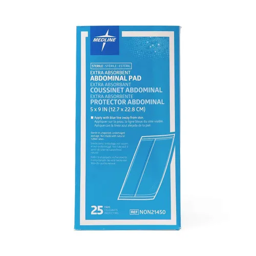 Vista 3 de Medline Almohadillas abdominales estériles y sin látex, 5 x 9 (paquete de 400)