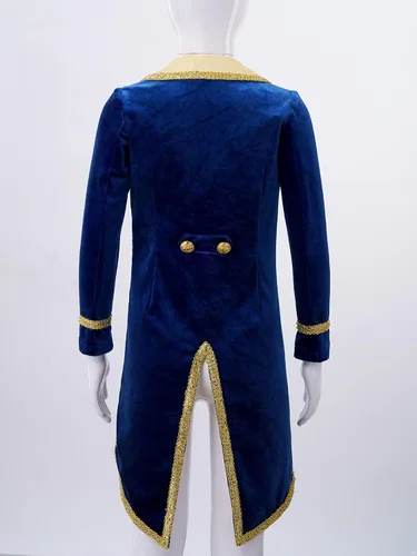 Vista 6 de QinCiao Disfraz de Prince, para disfraz de Halloween, Azul intenso, 6 años