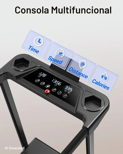 Vista 3 de Cintas de correr inclinadas 15% plegables para el hogar, 12 modos automáticos Cinta de correr con asa, cinta de correr silenciosa de 3.0 HP, tres