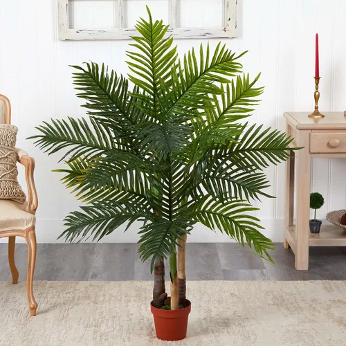 Vista 4 de Nearly Natural Palmera areca de 4 pies (toque real)