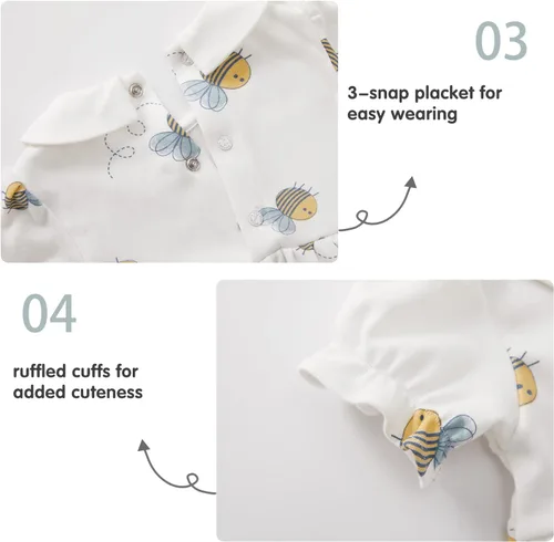 Vista 13 de pureborn Vestido de bebé niña 0-24 meses