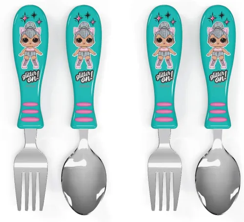 Vista 15 de Zak Designs Bluey - Juego de cubiertos para niños con divertido arte de personajes en ambos utensilios, tenedor antideslizante y cuchara es perfecto