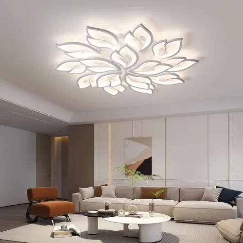 Vista 10 de JAYMP Lámpara de techo en forma de flor regulable moderna lámpara de techo con control remoto LED para dormitorio, sala de estar, comedor
