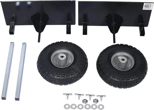 Vista 3 de Plataforma de panel resistente, muñecas de puerta ajustables con ruedas, 2 ruedas neumáticas de 10 pulgadas, rodamiento de carga de 600 libras