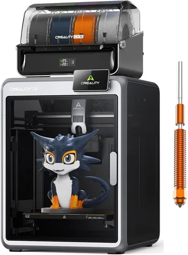 Vista 10 de Creality - Impresora 3D K2, impresión multicolor que necesita CFS, velocidad máxima de 600 mm/s, nivelación automática y cámara Al, extrusión Direct