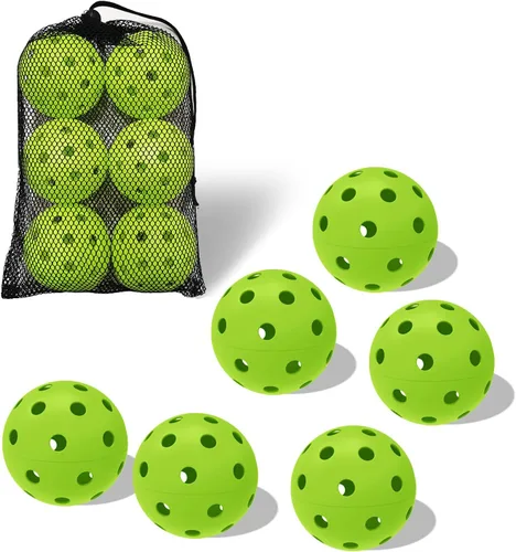 Vista 40 de Paquete de 6 pelotas de pickleball deportivas para exteriores - 40 pelotas de pickleball - Bolas de pickleball de EE. UU. aprobadas por USAPA