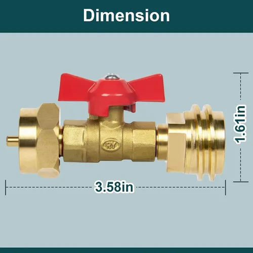 Vista 7 de GASPRO Adaptador de tanque de propano mejorado de 1 lb con válvula, Convertidor de 20 lb a 1 libra, Conecte tanques de propano pequeños cuando se