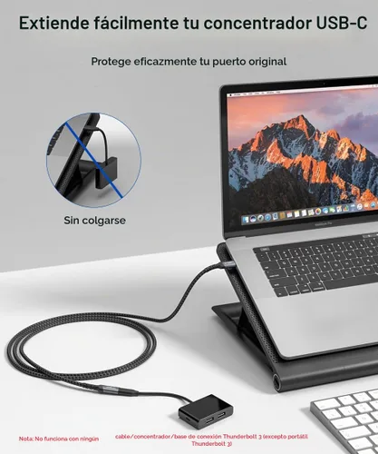 Vista 6 de JSAUX - Cable de extensión USB C de 1.5 pies, 100 W, 10 Gbps, USB C