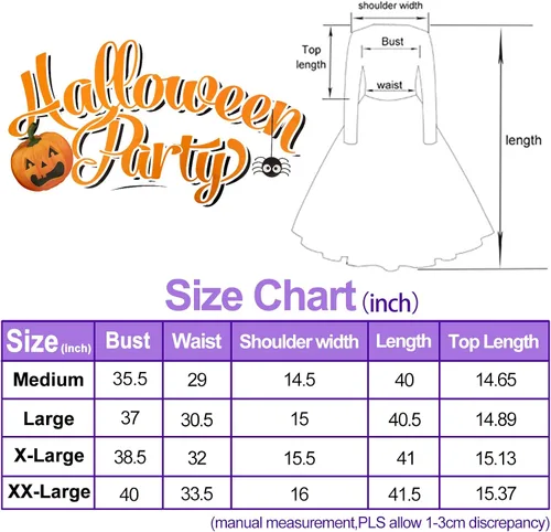 Vista 6 de Vestidos de Halloween para mujer de manga larga vestido de cóctel swing esqueleto calabaza impreso fiesta de disfraces disfraz para fiesta