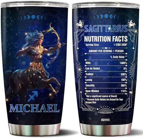 Vista 13 de Regalos personalizados de acuario para hombres, taza de café de acero inoxidable de 20 onzas, constelación del zodiaco, astrología, regalo