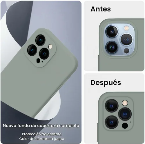 Vista 3 de FireNova Funda diseñada para iPhone 13 Pro, funda de silicona mejorada [protección de cámara] con [2 protectores de pantalla], forro