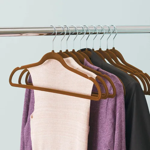 Vista 5 de Perchas de terciopelo, 10 unidades (8 colores)