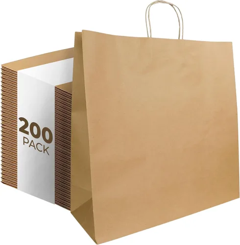 Vista 8 de PTP BAGS Bolsas de papel marrón Super Royal, 14 x 10 x 15.75 pulgadas Natural
