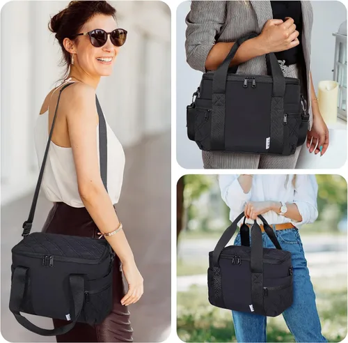 Vista 8 de NOL Natural Organic Lifestyle Bolsa Térmica de Almuerzo de Nylon para Mujeres Bonita Bolsa de Almuerzo Acolchada Grande A Prueba de Fugas Aislada