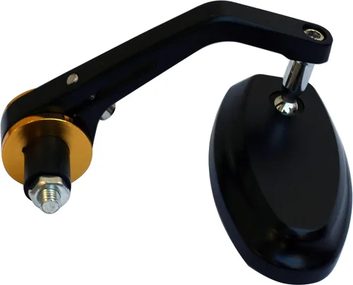 Vista 3 de 1 Pair Motorcycle Black with Golden Cover Handlebar End Mirrors Compatible for 2015 Kawasaki Ninja H2R