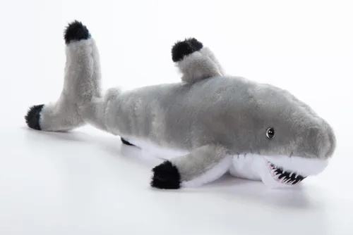 Vista 4 de The Petting Zoo Blacktip - Peluche de tiburón de peluche, regalos para niños, animales salvajes del océano Onez, juguete de peluche de tiburón de 16