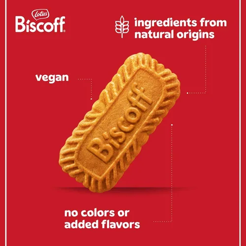 Vista 2 de Lotus Biscoff, galletas caramelizadas, sin OMG + veganas, 8.8 onzas Galletas crujientes caramelizadas sin colores artificiales ni sabores