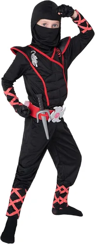 Vista 3 de Spooktacular Creations niños disfraz de ninja de lujo para niños con Dagas y estrellas para lanzar