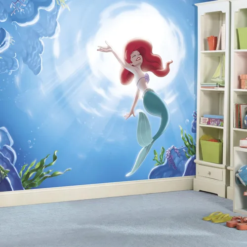 Vista 3 de RoomMates, JL1224M - Mural de pared con diseño de sirenas de los príncipes de Disney