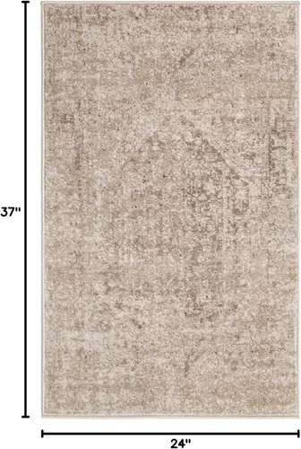 Vista 2 de Unique Loom Chateau Collection - Alfombra de área - Quincy (2' x 3' 1" Rectángulo, Beige/Marrón)
