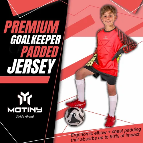 Vista 3 de Camiseta de portero acolchada en el pecho para adultosniños, codo de fútbol acolchado para jóvenesadultos, tallas de manga larga