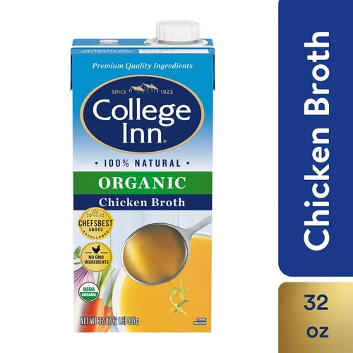 Vista 2 de College Inn Caldo de pollo orgánico totalmente natural, 32 onzas líquidas (paquete de 12)