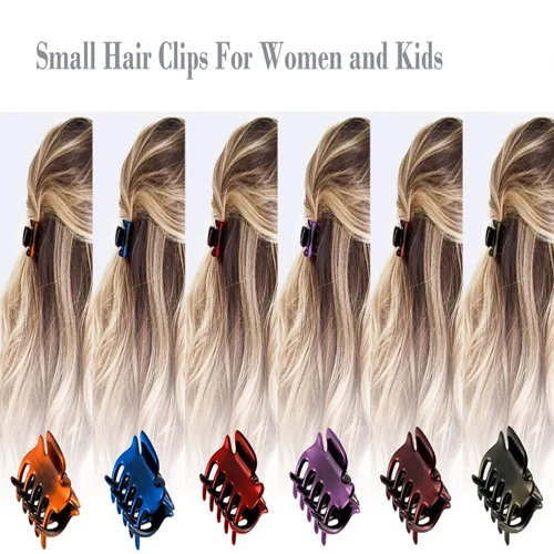 Vista 4 de 24 pinzas pequeñas de plástico para el cabello, medianas para niñas y mujeres, pinzas para el cabello pequeñas de 1 pulgada, buenas