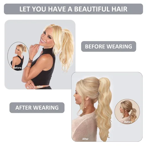 Vista 8 de Caliee Extensión de cabello humano de 14 pulgadas de largo, con reflejos P12/60A, color marrón dorado con rubio platino, extensión de cabello 100%