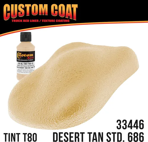 Vista 2 de Custom Coat Federal Standard Color # 33446 Desert Tan T80 Revestimiento para caja de camión con aerosol de uretano, kit de 2 galones con pistola
