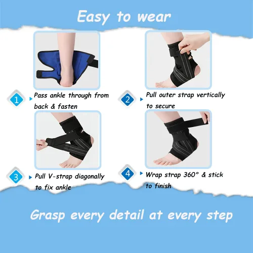 Vista 7 de King Mills Bota esguince y tendinitis peroneal para hombres de talla grande o pie hinchado. XXL para mano izquierda y derecha