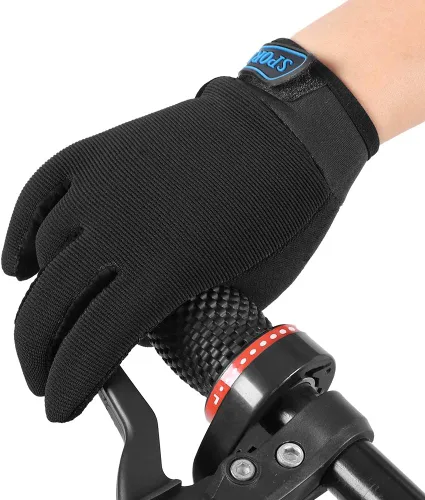 Vista 6 de Accmor Guantes de ciclismo para niños, transpirables, antideslizantes, guantes de dedo completo para niños, ciclismo, escalada, equitación, ciclismo