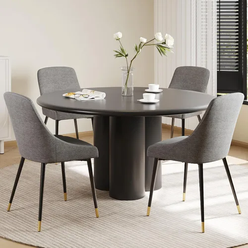 Vista 16 de COLAMY LUMA - Juego de 2 sillas de comedor de tela tapizada con patas de metal y cojín acolchado, sillas laterales sin brazos para comedor, cocina