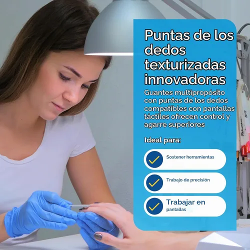 Vista 6 de Inspire Nitrile Exam Gloves The Original Quality Stretch Nitrile Light Blue 4.5 Gloves Disposable Latex Free Medical EMT