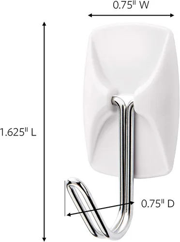 Vista 2 de Command - Ganchos de alambre (tamaño pequeño), color blanco Damage-Free Hanging with Adhesive No Tools Wall Hooks for Hanging Decorations in