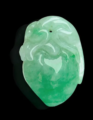 Vista 3 de Dahlia Collar de jade para el amor, la prosperidad y la longevidad, corazón de melocotón de jadeíta de Birmania certificado de grado A