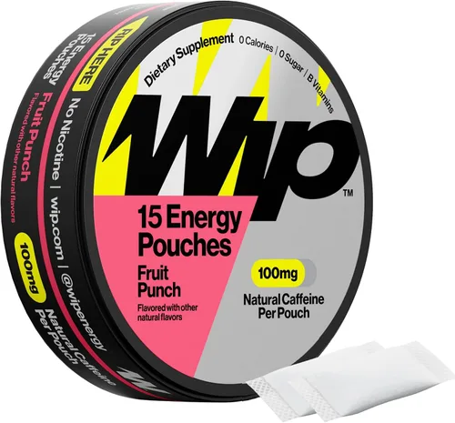 Vista 12 de Wip Energy Pouches, Mezcla sin azúcar con 100 MG de cafeína natural, vitaminas B, minerales y L Teanina para apoyo energético, preentrenamiento