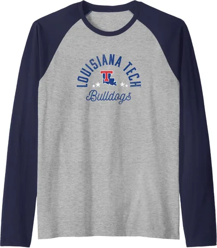 Vista 5 de Louisiana Tech Bulldogs Logo Raglan Baseball Tee